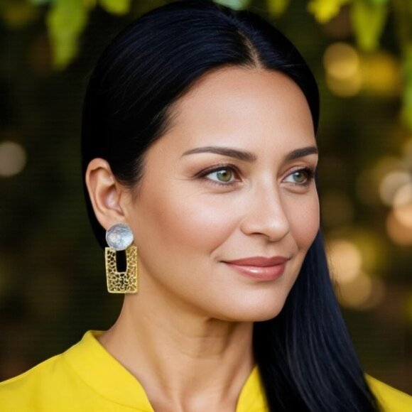 🆕️18K Gold Plated Exclusive Artisan Turkish Statement Earrings ✨ Bold & Elegant - Picture 11 of 14